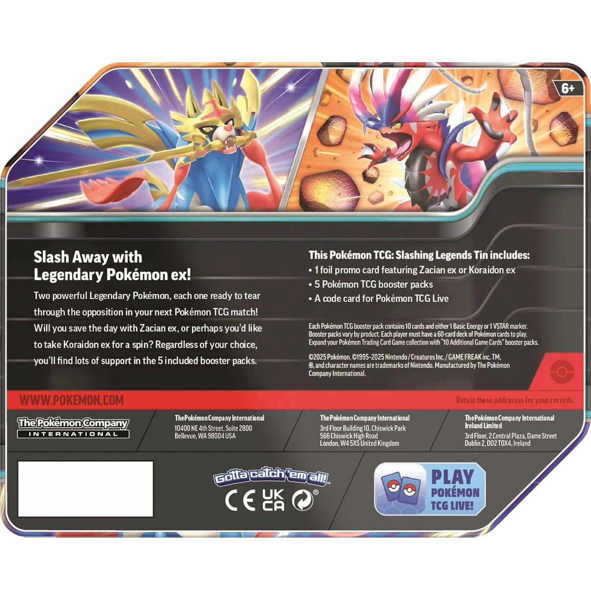 Pokemon TCG: Slashing Legends Tin